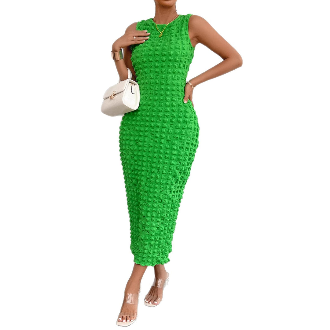 Damen Midi-Kleid mit strukturiertem Obermaterial und figurbetontem Schnitt R&B