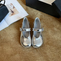 Damen Ballerinas mit modischem Riemchen und glänzender Oberfläche R&B