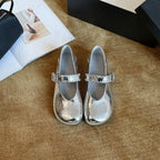 Damen Ballerinas mit modischem Riemchen und glänzender Oberfläche R&B