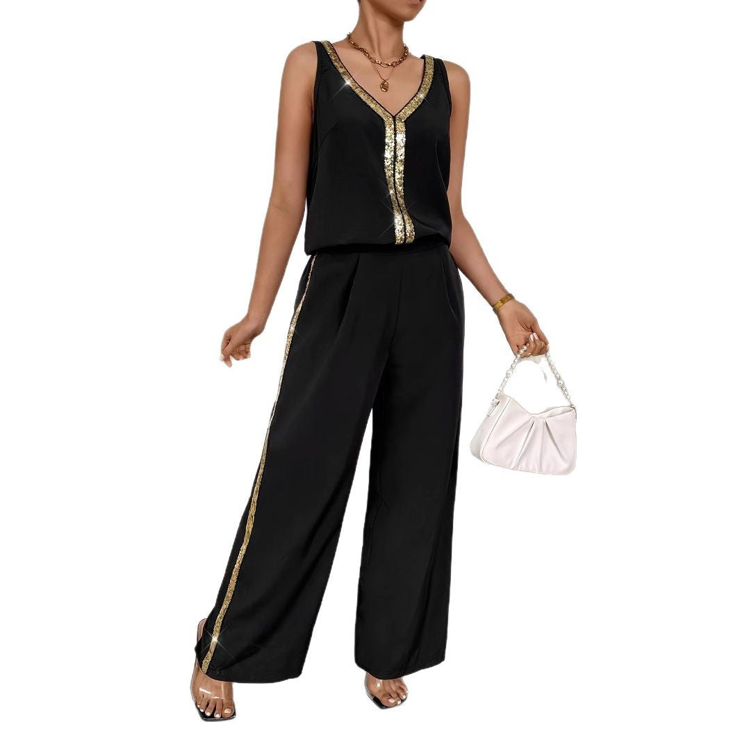 Damen elegantes und farbenfrohes Jumpsuit Set R&B