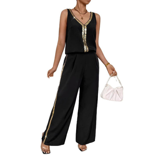 Damen elegantes und farbenfrohes Jumpsuit Set R&B