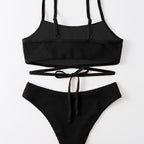 Damen Sportlicher Badeanzug mit Knotendetail R&B