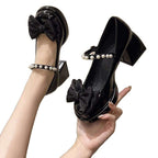 Damen elegante Mary Jane Schuhe mit Perlen-Detail R&B