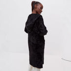 Damen Kapuzen-Strickmantel mit luxuriösem Flauschteil R&B