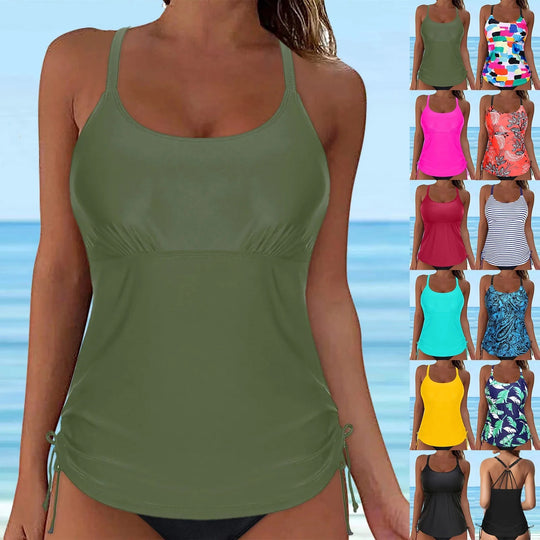 Damen lässiges Tankini-Oberteil mit Schnürung R&B