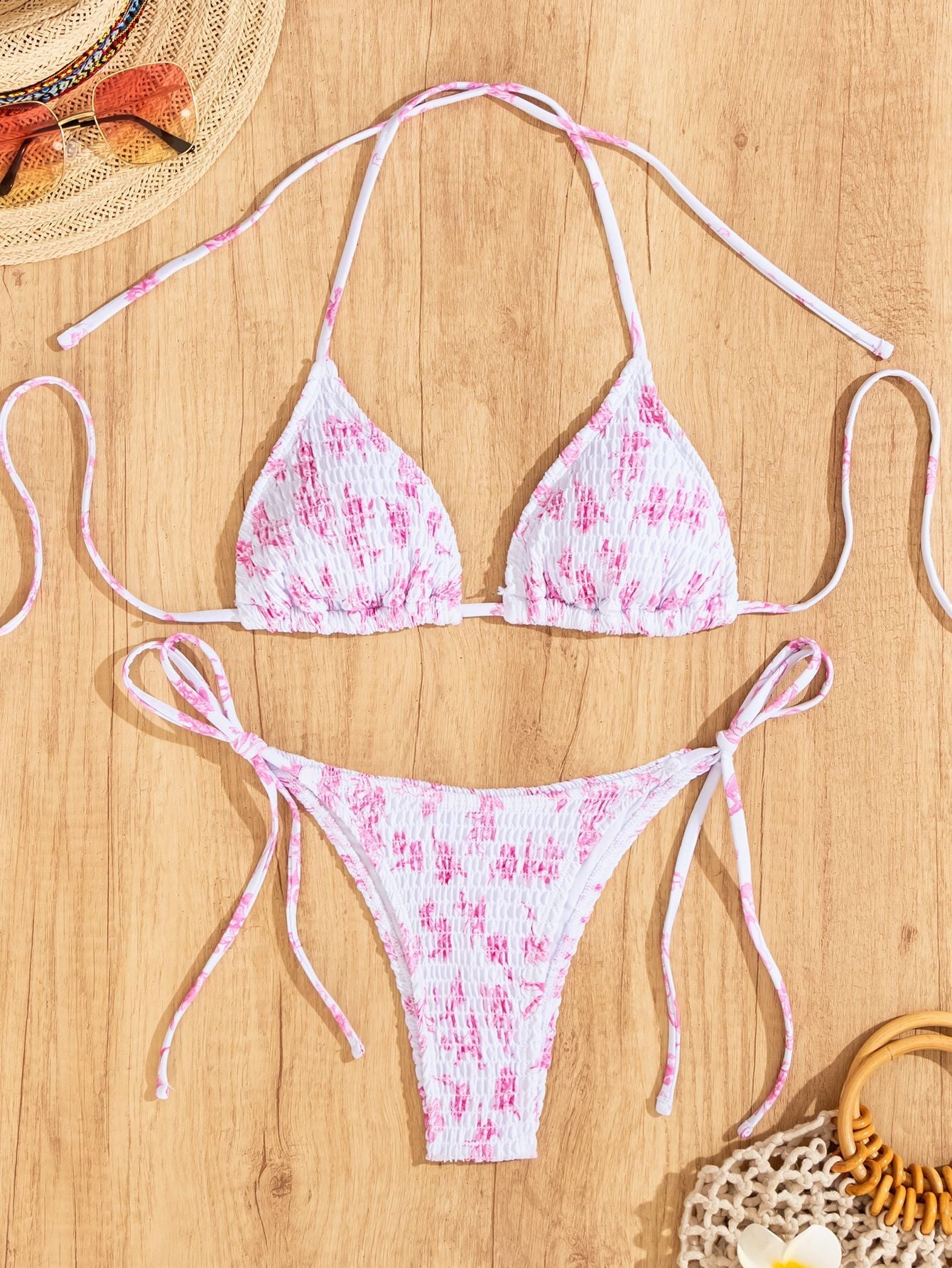 Damen Triangel-Bikini mit verspieltem Rüschendesign R&B