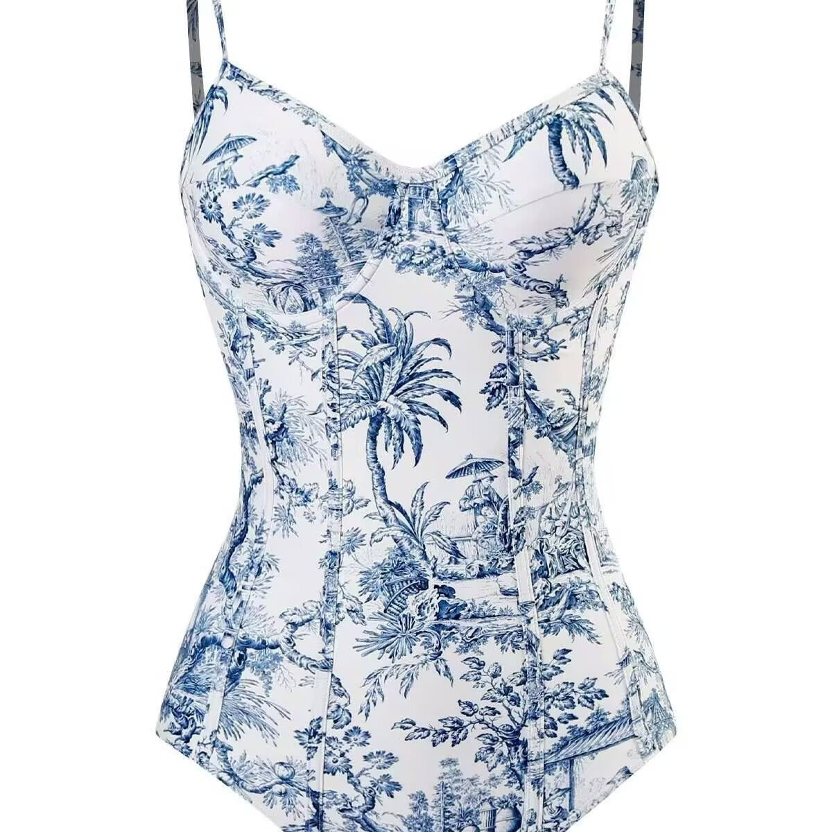 Damen Zweiteiliges Badeanzug-Set mit elegantem Wickelrock und floralem Druck R&B
