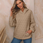 Damen Kapuzenpullover mit strukturiertem Steppmuster und praktischen Taschen R&B