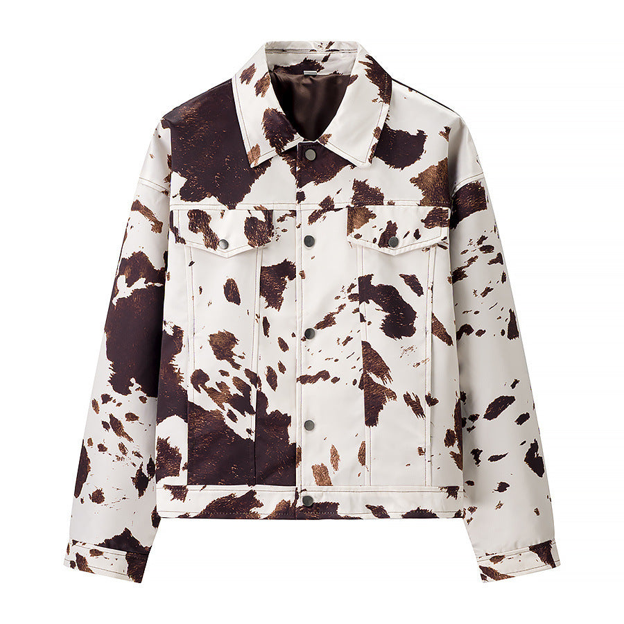 Damen angesagte Kunstlederjacke im angesagten Cow-Print R&B