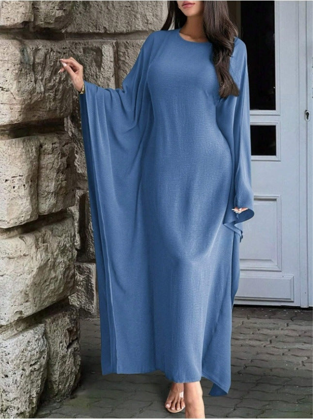 Damen Elegantes Maxikleid mit weiten Ärmeln und lockerem Schnitt R&B