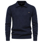 Herren Polo-Pullover mit strukturiertem Diamantmuster und klassischem Kragen
