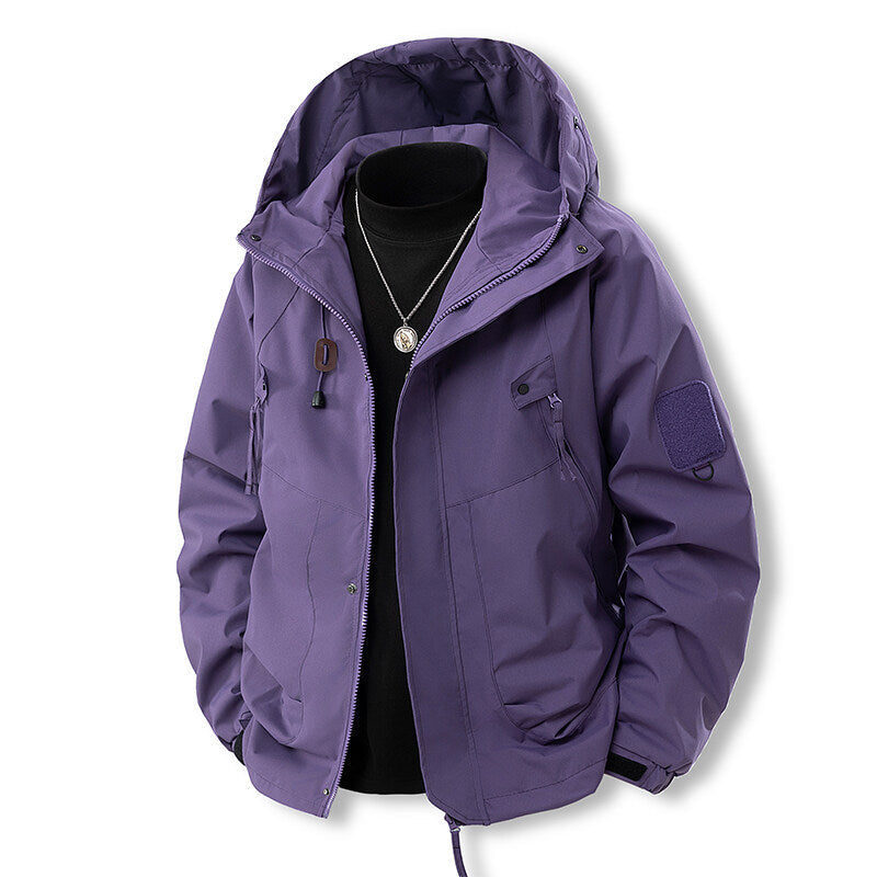 Herren funktionale Outdoor-Jacke mit verstellbarem Kapuzenbereich und atmungsaktiven Eigenschaften R&B