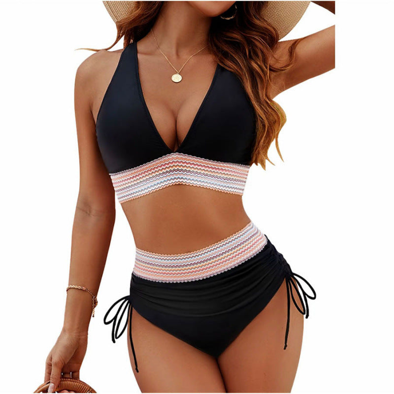 Damen Triangel-Bikini mit verstellbaren Riemen und moderner Rüschenoptik R&B
