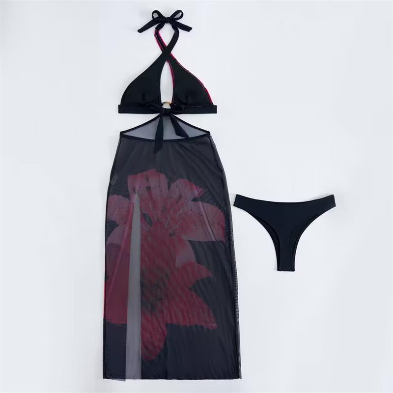 Damen Strandkleid mit modischem Wickeldesign und floralem Schnitt R&B