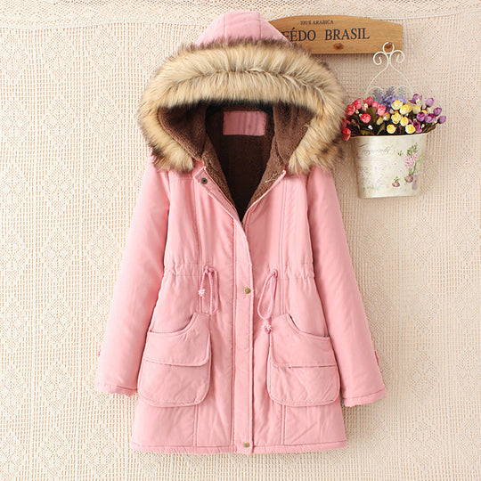 Damen gefütterte Parkajacke mit abnehmbarem Kunstfellkragen und praktischen Taschen R&B