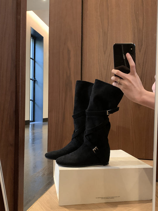 Damen Elegante Stiefel mit verstellbarem Riemen und komfortablem Fußbett R&B