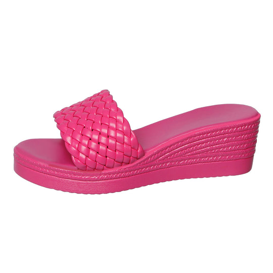 Damen Wedge-Sandalen mit geflochtenem Riemen und ergonomischer Sohle R&B