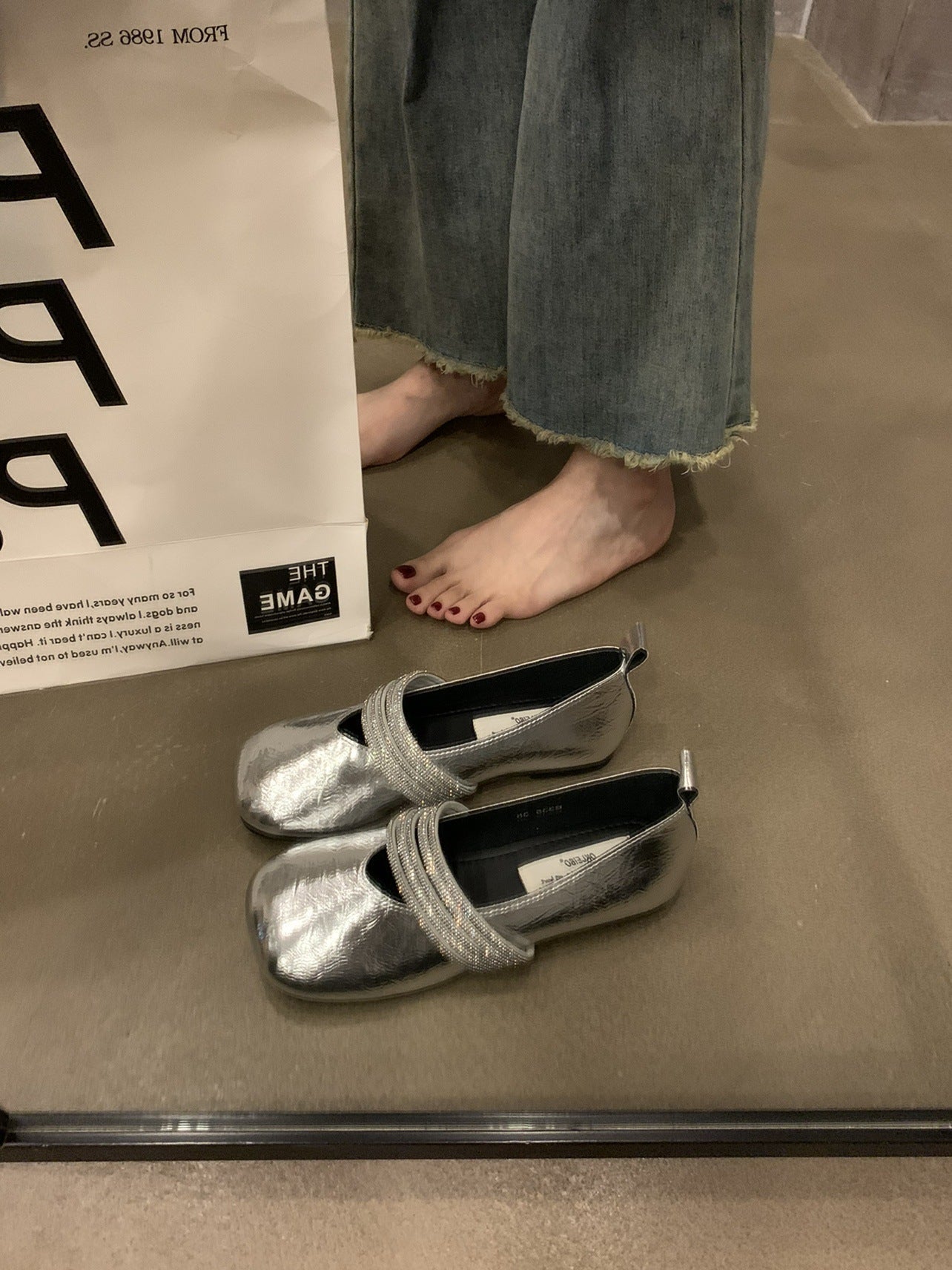 Damen elegante Ballerinas mit modischem Applikationsdetail R&B