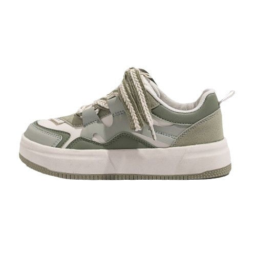 Damen modische Sneaker mit dicker Sohle und dekorativen Schnüren R&B