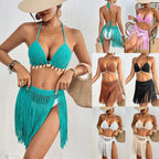 Damen Häkel-Bikini-Set mit Fransen R&B