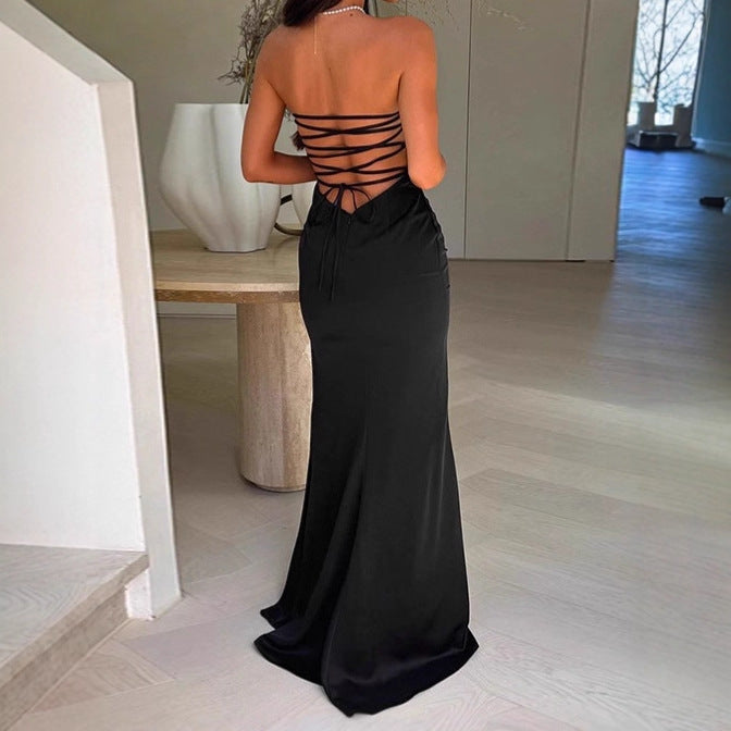 DamenElegantes strapless Abendkleid mit Rüschendetails R&B