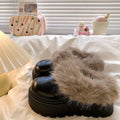 Damen Flauschige Clogs mit robustem Design und weichem Kunstfellrand R&B