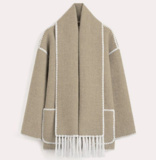 Damen Fransenjacke mit eleganter Saumverzierung R&B