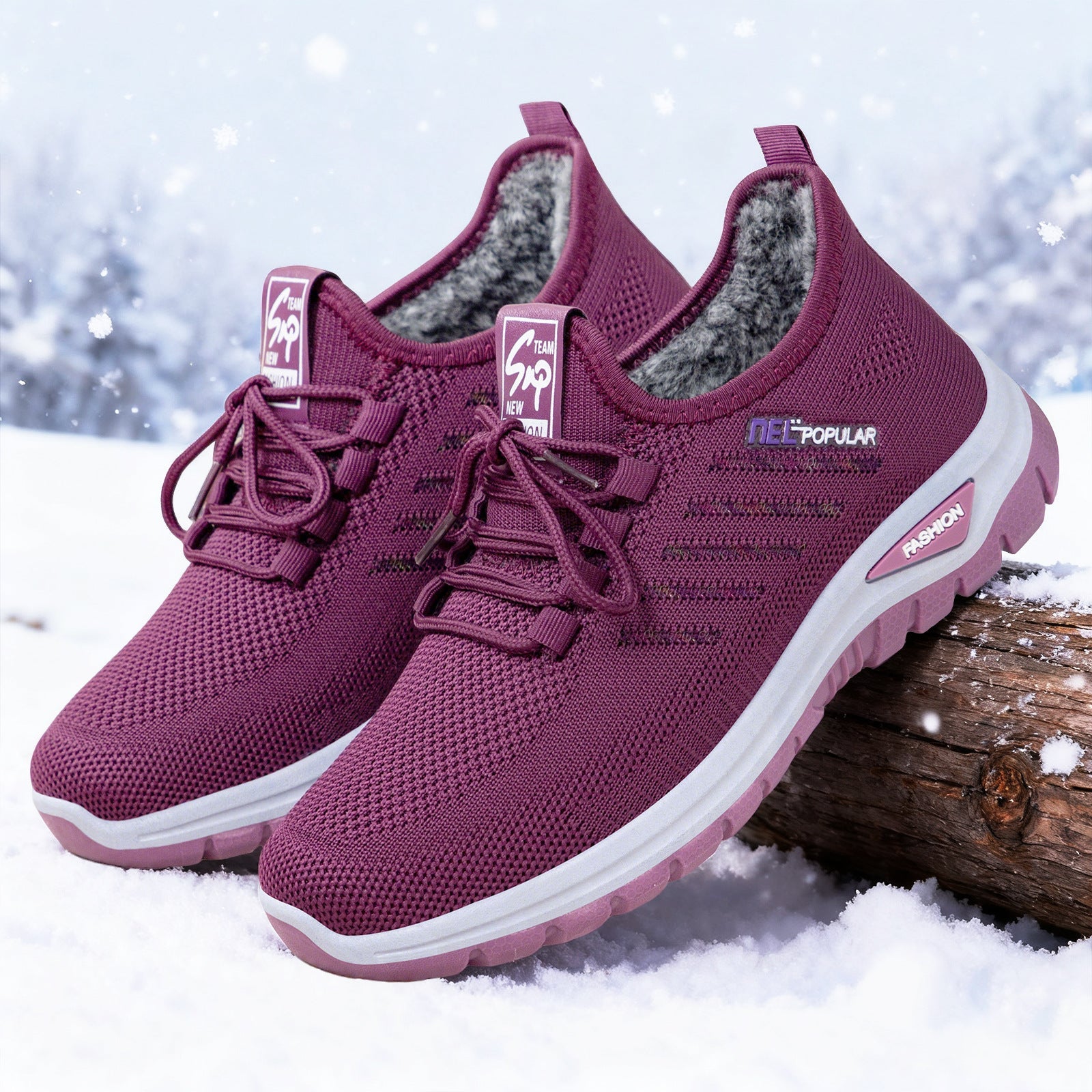 Damen Sportliche und bequeme Sneaker mit kuscheligem Innenfutter R&B
