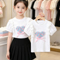 Mädchen T-Shirt mit Herzmotiv und Rüschendetails R&B