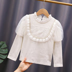 Mädchen T-Shirt mit eleganten Tüllärmeln und Rüschendetails R&B