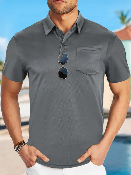 Herren nan funktionales Polohemd mit Brusttasche und atmungsaktiver Meshstruktur R&B