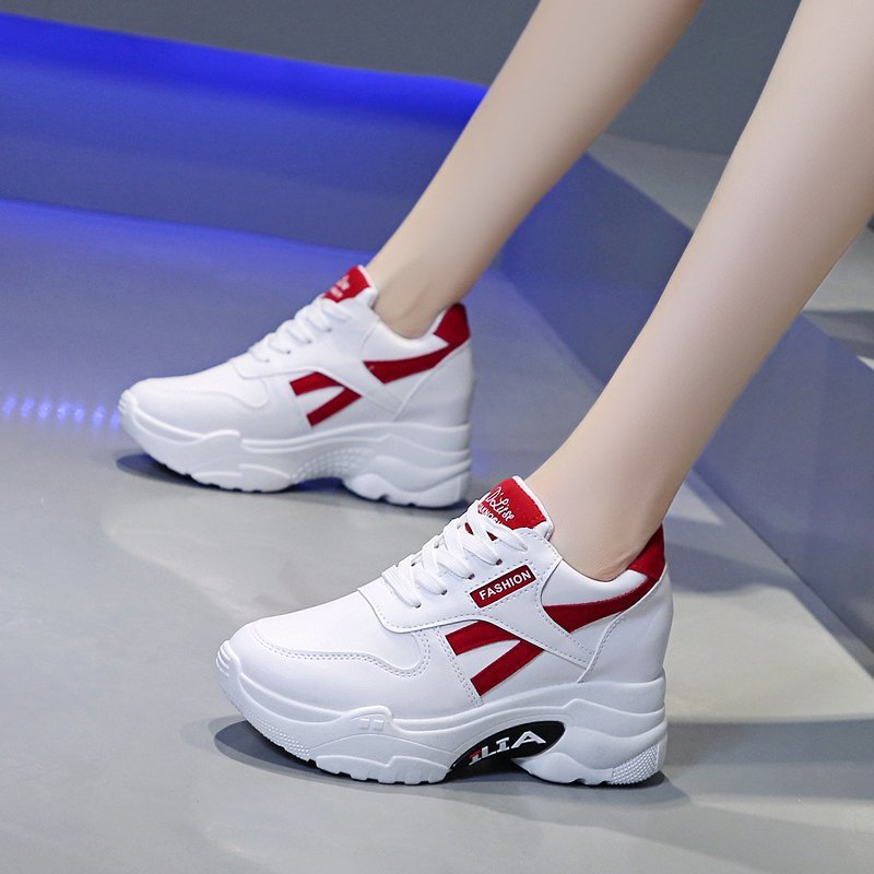 Damen modische Sneakers mit hoher Plateau-Sohle und sportlichem Design R&B