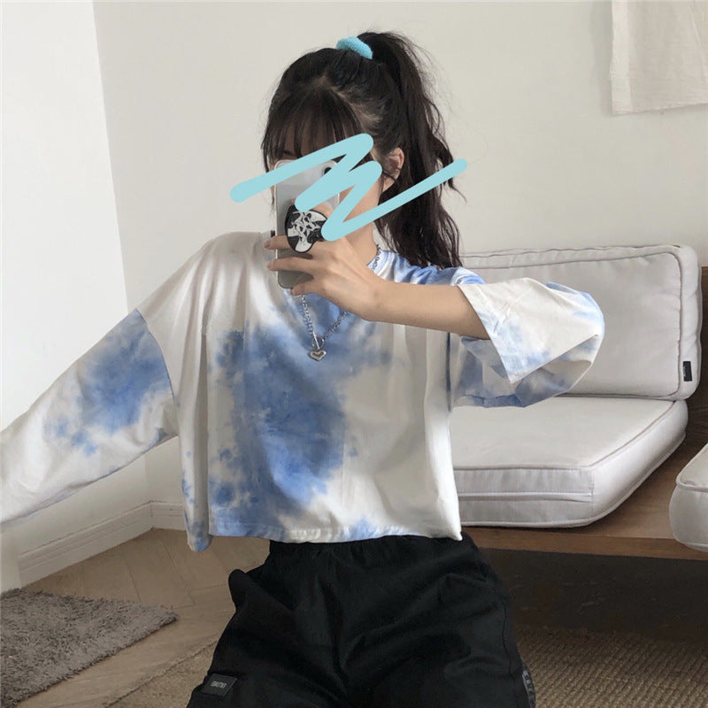 Damen cropped Sweatshirt mit modernen Batik-Designs und lässigem Schnitt