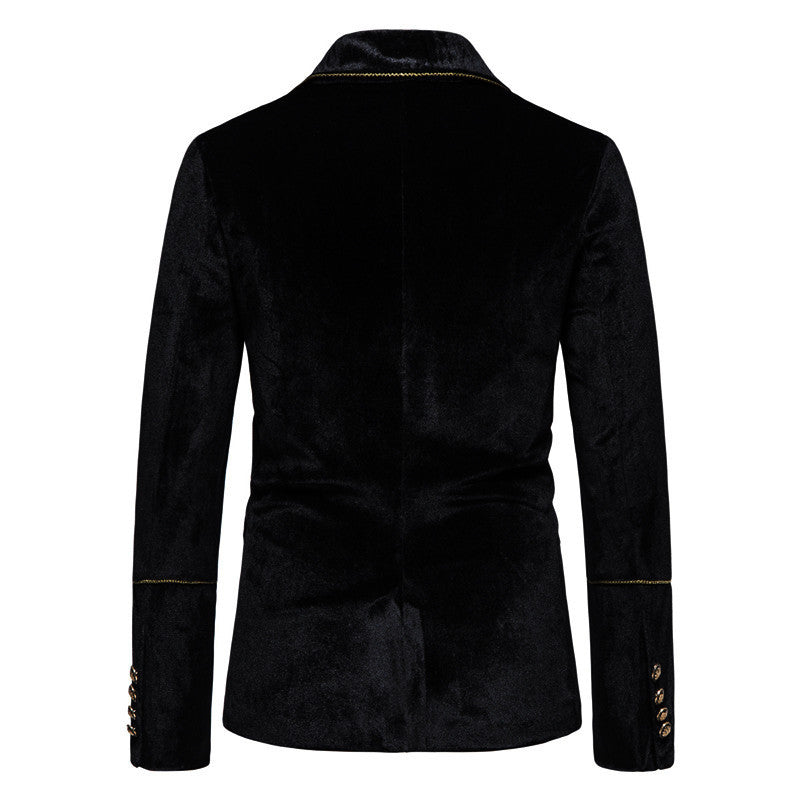 Herren elegantes Samtanzugset mit glänzendem Finish und modernem Schnitt