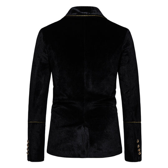 Herren elegantes Samtanzugset mit glänzendem Finish und modernem Schnitt R&B