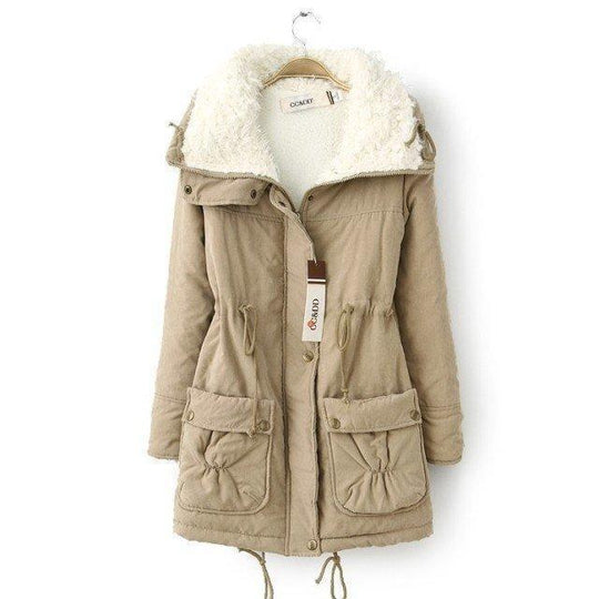 Damen lässige Steppjacke mit kuscheligem Innenfutter und verstellbarem Taillenzug R&B