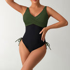 Damen Einteiliger Badeanzug mit integriertem Wickeldesign R&B