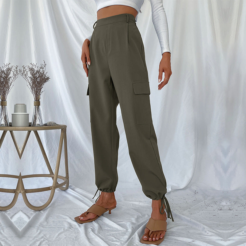 Damen Cargo-Hose mit verstellbarem Bund und seitlichen Taschen R&B