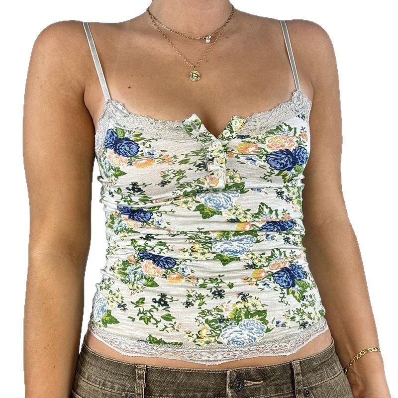 Damen Spitzen-Ärmeloberteil mit floralem Design R&B