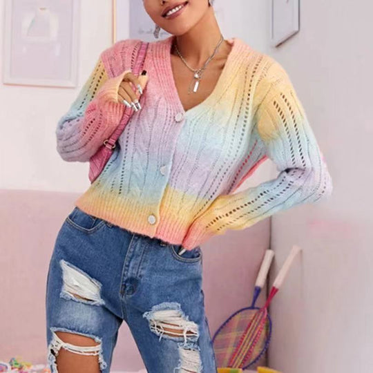 Damen kuschelige Strickjacke mit voluminösen Ärmeln und einzigartigem Zopfmuster R&B