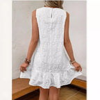 Damen Sommerkleid mit Spitzendetails und Volants R&B