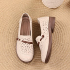 Damen Komfortable und modische Ballerinas mit perforiertem Design R&B