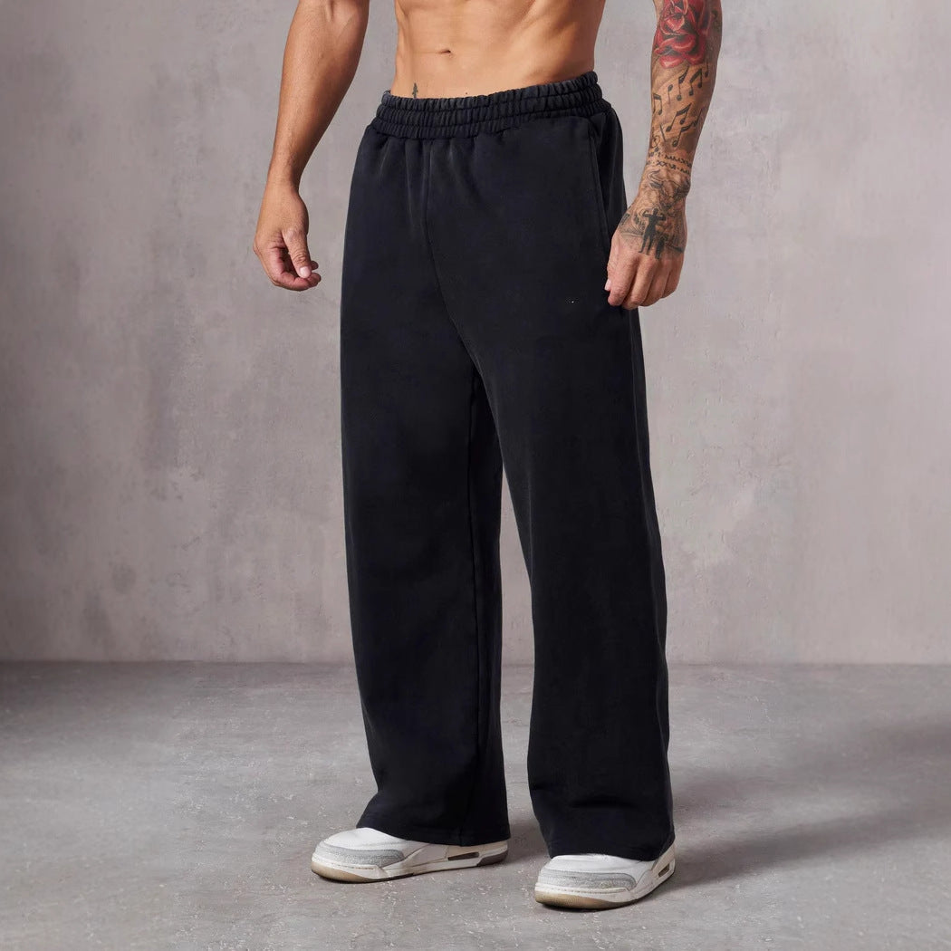 Herren Baggy Jogginghose mit elastischem Bund und seitlichen Taschen R&B
