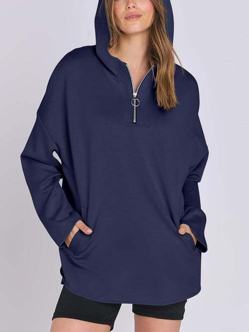 Damen Kapuzenshirt mit Reißverschluss und Taschen R&B