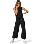R&B | Weste Kurzes Hosen-Set mit weitem Bein