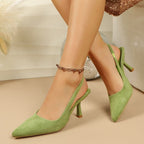 Damen Elegante Slingback-Pumps mit glänzendem Riemendesign R&B