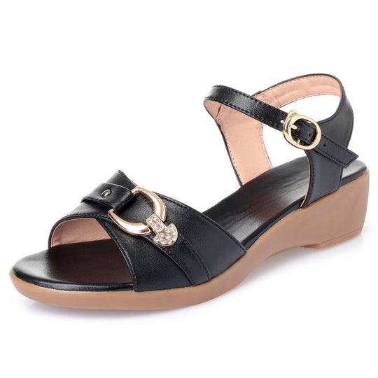 Damen Bequeme Riemchensandaletten mit modischem Schmuckdetail R&B