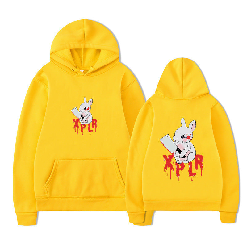 Damen Kapuzensweater mit auffälligem Cartoon-Motiv und bequemer Passform R&B