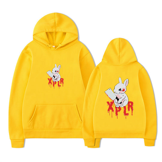 Damen Kapuzensweater mit auffälligem Cartoon-Motiv und bequemer Passform R&B