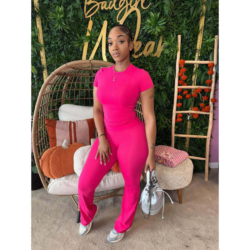Damen Sportlicher Jumpsuit mit figurbetontem Schnitt und ästhetischem Design R&B